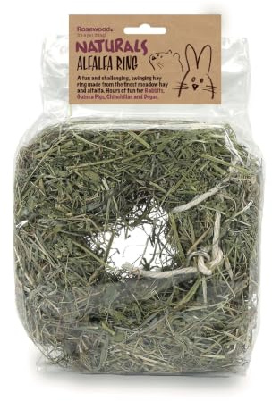 Rosewood Naturals Alfalfa Ring, Small Animal Treat and Toy for Rabbits, Guinea Pigs, Chinchillas and Degus (Pack of 1)