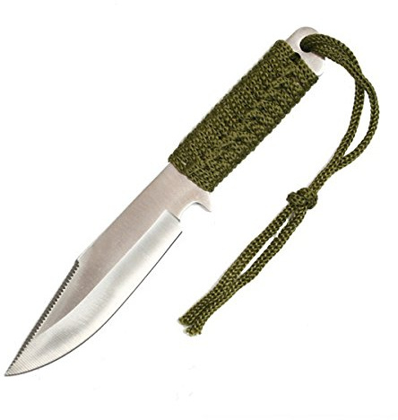 G8DS® Fahrtenmesser Green Paracord inkl. Etui Outdoor Survival