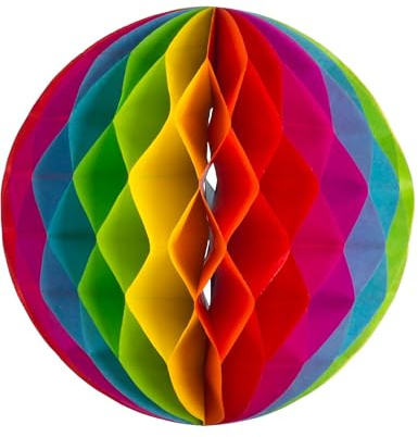 Artyfetes factury 3 Boules en Papier alvéolées Arc-en-Ciel 15, 20 et 25 cm - Multicolore - Taille Unique