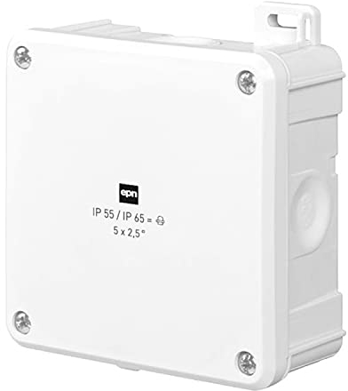 Abzweigdose Verteilerdose IP55 IP65 mit Klemme Feuchtraum Aufputz 2K Dose Nassraum (Mit Klemmen 5 x 2,5mm2)