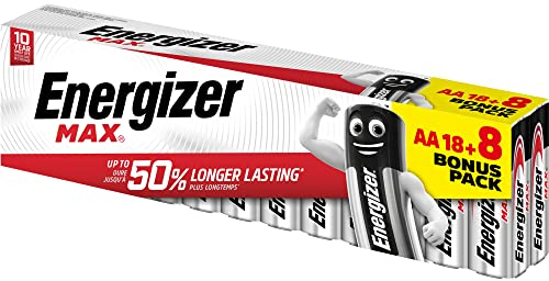 Energizer Alkaline Max - Pack de 18+8 pilas Alcalinas MAX AA