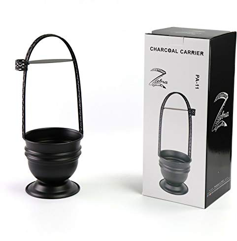 17 Cross X Design Black Hookah Charcoal Coal Holder Premium Quality Basket w/Side Tong Holder Lounge Hookah Lounge Style Accessories