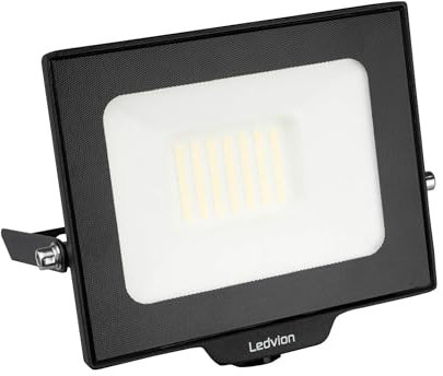 Ledvion - LED Floodlight, Incl. 0.5M Cable, 30 Watt, 4000K, 2550 Lumens, IP65 Waterproof, Incl. Quick Connector
