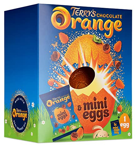 Terry's Chocolate Orange Large Chocolate Easter Egg with mini eggs bag, 230g