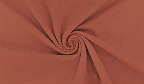 Baumwolljersey YARA-Elastischer Jersey mit insgesamt 190 Farben, Kleiderstoff zum Nähen,150 cm breit, 220 g/m²- 50 cm Schritte, Meterware (Alte Rose-1713-YARA)