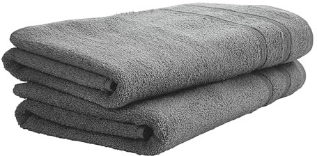 Uncover by Schiesser Duschtuch Brooklyn im 2er Set | Badetuch aus 100% Baumwolle | Oeko-TEX | Weich, saugstark, schnelltrocknend | 70x140cm | Dunkelgrau