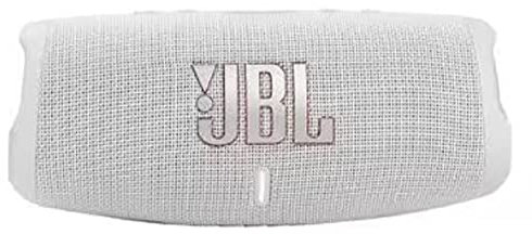 JBL Charge 5 – Haut-Parleur Bluetooth Portable étanche (IP67) avec Sortie de Charge USB, 20 Heures d'autonomie, Partyboost (Blanc)