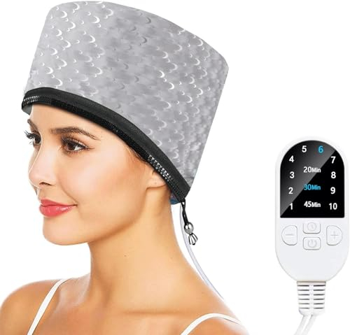 DEWEL Elektrische Haarpflege Kappe Haarheizkappe für Tiefenpflegemittel, Trockenhauben für Haare, Hair Steamer, Intelligente Steuerung für Schnelles Aufheizen für Haarpflege für zu Hause
