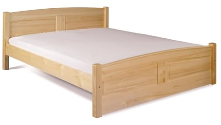Meble Doktór Holzbett - Bett aus Kiefernholz – Royal 140x200 cm – Bettgestell mit Rahmen – Holzmöbel – 100% Naturholz - Massivholzbett – Solide Verarbeitung - Kiefer Natur lackiert