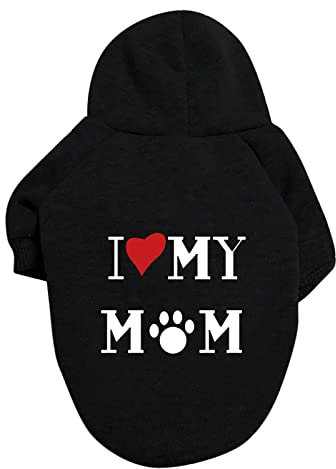 Hundepullover I Love My MOM / I Love My DAD Brief Druck Hundekleidung Große und kleine Hundepullover Haustierpullover Hundekleidung Haustierkleidung Kleidung Hundemantel Winter XS-9XL (a-Black, M)