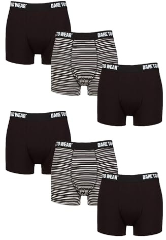 SockShop Dare to Wear Trunks - Mens Bamboo Plain and Striped Patterned Underwear in a 6 Pair Multipack (UK, Alpha, M, Regular, Regular, Black Charcoal)