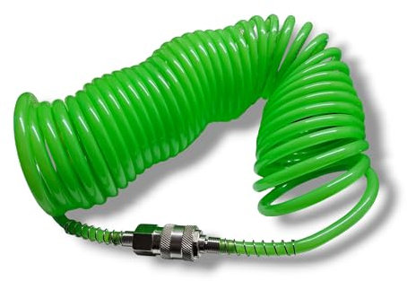 Tuyau spiralé raccord rapide, tuyau d'air de récupération en polyuréthane, tuyau flexible de compresseur d'air en spirale, diamètre intérieur : 5 mm, diamètre extérieur : 8 mm12m