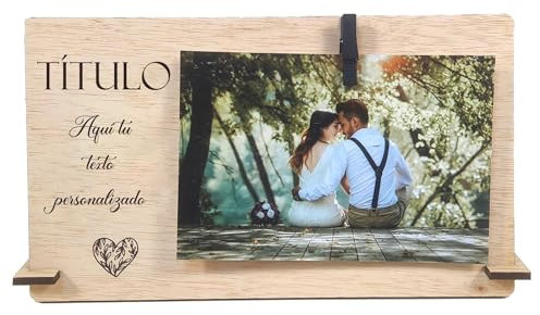 Ornandi® | Marco de Fotos Personalizado con Frase | Portafotos con Pinza | Regalo Pareja | Sois los Siguientes Novios | Regalo San Valentin | Fotos Polaroid Instax (PERSONALIZADO, ES)