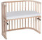 babybay Maxi extra großes Beistellbett aus massivem Buchenholz/Kinderbett Höhe stufenlos verstellbar & umweltfreundlich/mit Matratze, Gitter, Rollen (Natur unbehandelt)