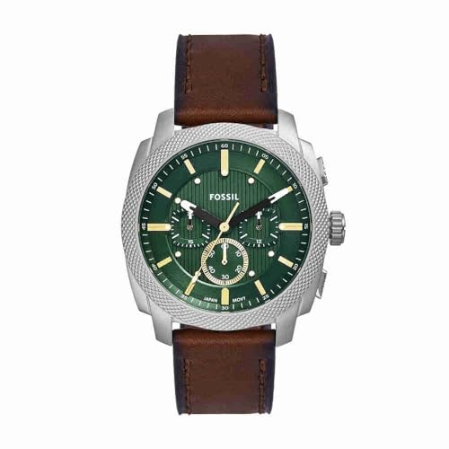 Fossil New Machine Watch for Men, 44mm Quartz Chronograph Movement with Stainless Steel or Leather Strap