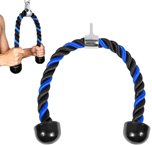 HIUOUIH Corde Triceps Musculation avec Embouts Antidérapants, Corde de Tirage pour Poulie Musculation, Poignée de Tirage Fitness pour Extension Triceps, Biceps, Dos et Épaules