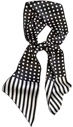 GIMIRO Sciarpa di seta in satin 148 x 13,5 cm - Cravatta a doppio strato per blazer, cappotto, abito, 148cm x 13,5cm