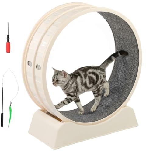 VINGLI 30 Cat Exercise Wheel For Indoor Cats, Beige, 80x34x86cm
