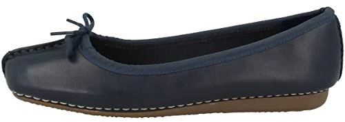Clarks Women's Freckle Ice Ballet Flats, Navy Leather, 5 UK