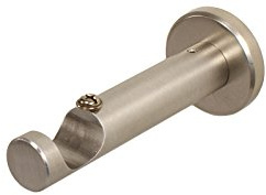 Halterung für 20 mm Gardinenstangen Farbe Edelstahl geignet für Wand- und Deckenmontage Wand- oder Deckenabstand 8,5 cm, Wandhalter aus Aluminium