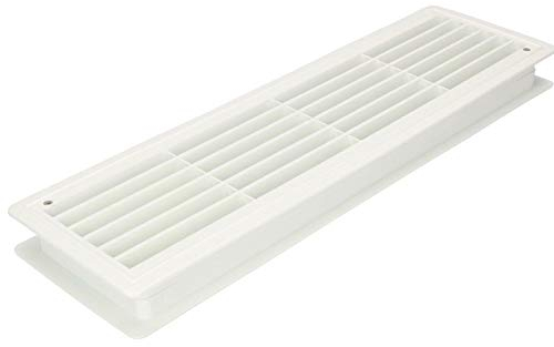 KOTARBAU® Lüftungsgitter 13,5 x 46 cm Abluftgitter Weiß Türlüftung Türgitter Kunststoffgitter Belüftungsgitter Gitter Lamellengitter Eckig Robust
