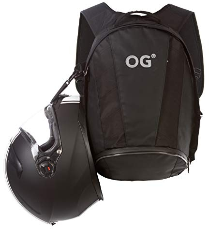 OG Original EZ-Rider2 Motorrad Rucksack Schwarz 24L, Weiß Logo, Motorradhelm Trage-Tasche, Helm-Trageriemen, Anti-Diebstahl Wasserdicht, Laptop-Fach, Reflektierend
