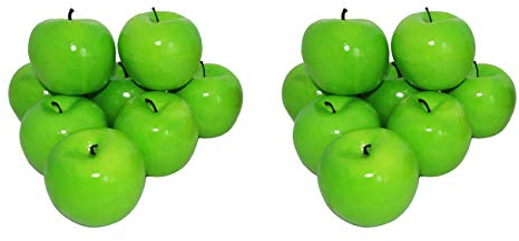 rukauf 16x Deko Äpfel Apfel GRÜN Kunstobst Kunstgemüse künstliches Obst Gemüse Früchte Dekoration