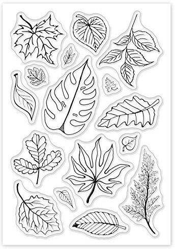GLOBLELAND Leaves Clear Stamps Silicone Stamp Cards Tree Leaf Clear Stamps for Card Making Decoration and DIY Scrapbooking