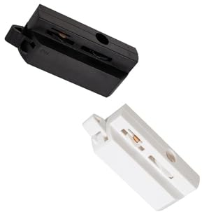 LEDKIA LIGHTING - Adattatore per Binario Monofase | Finiture in PC Resistente | Compatibile con Lampade 220-240V AC | Installazione Interna IP20 | Passacavo Integrato, Bianco