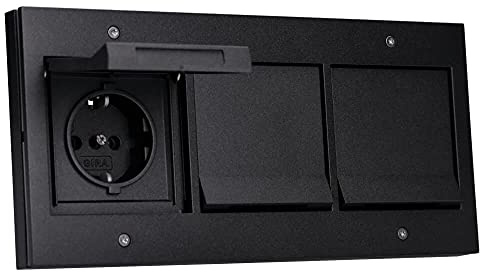 Gira TX 44 Anthrazit Komplett-Set 3x Steckdose 045467 3-fach Rahmen 021367 Feuchtraum IP44