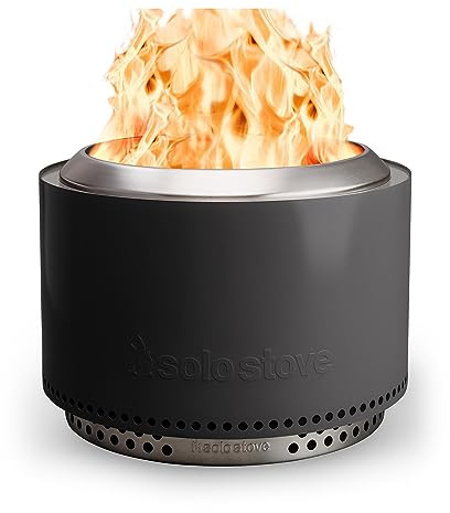Solo Stove Feuerschale Yukon 2.0 mit Standfuß | Feuerstelle für Raucharme Holzverbrennung, Herausnehmbare Auffangschale, Mobile Outdoor Feuertonne, Edelstahl, 68,5 x 50,5 cm, 20 kg, Grau