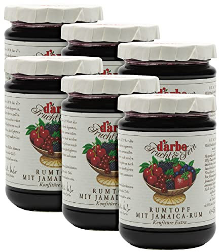 Food-United KONFITÜRE EXTRA RUMTOPF 2x 450g Glas von DARBO Naturrein rum pot jam mit 1% Jamaica Rum passend für Torte Crepes Früchtekuchen Gebäck Füllungen Abendsnacks (2)