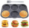 CosyCaya Hamburger-Brotbackform aus Silikon rund 10 cm Ø - für Brot, Hamburgerbrot und Muffins XXL - inkl. Silikonbürste, Küchenutensilien