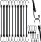 10er-Set Spanngummi mit Haken, inkl. Extra Stark Spanngurte mit Haken, Wasserdicht Planenspanner, Elastische Gepäckspanner, Expander mit Haken für Unterschiedliche Ladesicherungen(60cm) Schwarz