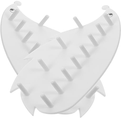 Milisten 2St doppelte plastiktisch Ohrringhalter Haken zur Schmuckaufbewahrung Kleiderbügel Ausstellungsregale Schmuckständer Wandschmuckhalter Kein Stanzen Veranstalter