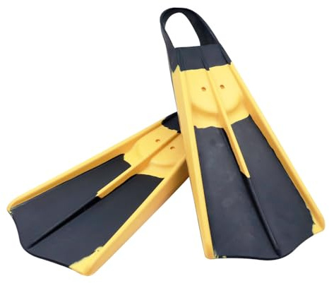 Voit Floating Rubber Fins, Duck Feet Fins, Comfortable Swimming Fins for Men, Women & Children, Great for Swim Training, Snorkeling & More Size XL (9-11) Black & Yellow
