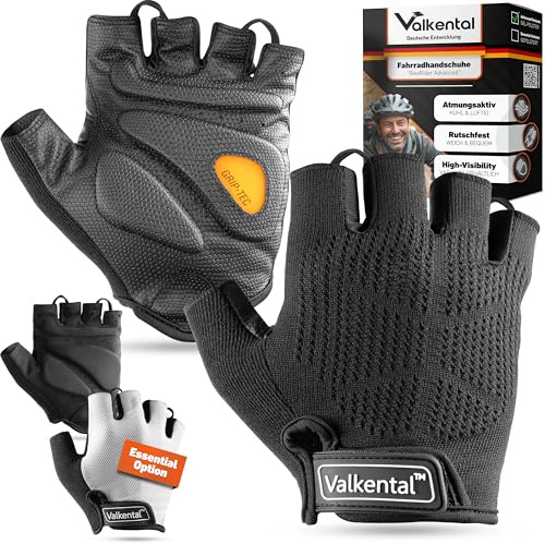 Valkental® – Gants de vélo rembourrés sans Doigts | Respirants, Doux & légers | pour Homme & Femme – VTT, Route, Trekking