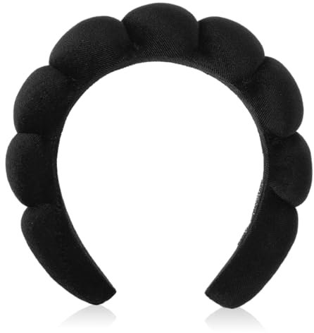 Diadema para mujer banda, banda para el cabello de maquillaje negro, esponja suave para el cuidado de la piel, accesorios para el cabello