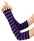 1 Paar Winter Gestrickte Handschuhe,Wärmer Handstulpen,Lange Fingerlose Handschuhe,Strick Gloves,Armwärmer Stulpen,Fingerlose Armstulpen,Handwärmer Stulpen,Dehnbare Häkelhandschuh,Schwarz + Lila