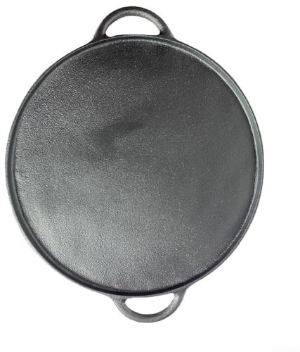 Floweringbeter Parrilla de hierro fundido de 13.4 pulgadas versátil con pies extraíbles para interiores y exteriores, parrilla, panqueques, filetes, verduras, camping, barbacoas en el patio trasero