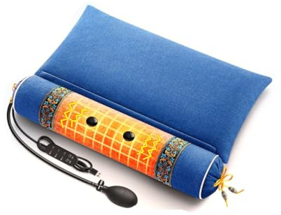 WRJAHCG Cuscino di Grano Saraceno, Cuscino per Dormire sul Fianco, Ortopedico Cuscino per dolori al Nudo, per Alleviare Il Dolore al Collo,[b] Blue