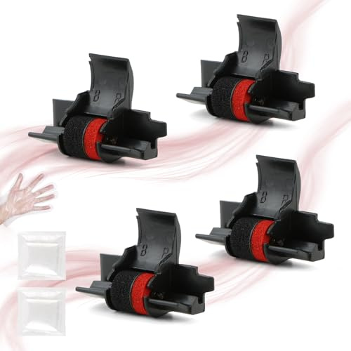 TGHongKy 4 Pack IR-40T Rullo di Inchiostro del Nastro per IR-40T Nastro della Stampante Ink Roller ABS Pom Materiale per IR-40T Rullo dell'Inchiostro con 2X Guanti Riparazione
