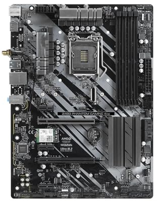Spelmoderkort Fit For ASROCK Z490 PHANTOM GAMING 4/AC Moderkort LGA 1200 for i5-10600K i7-10700F i3-10100F i9-10900K CPU DDR4 PCI-E x16 M.2 ATX