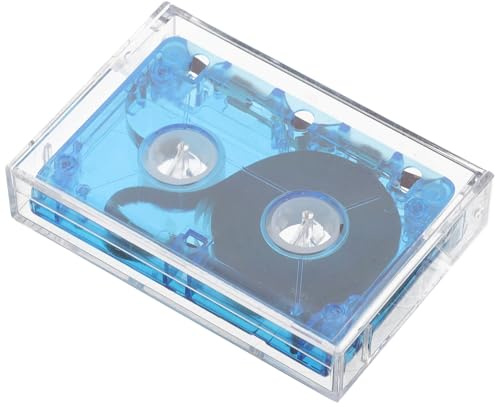 UKCOCO Cassette Audio Vierge Bleue Transparente 40-60 Bandes Audio Enregistrables Compatibles Magnétophone Cassettes Vides Polyvalentes pour Interview et Message Format Compact pour