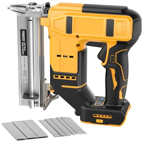 Electric Nail Gun for De-walt 20V Battery, 18 Gauge 2 in 1 Brad Nailer Cordless，Brushles Staple Gun with 1000pcs Nails and 1000pcs Staples Included for Home Improvement, DIY (No Battery)