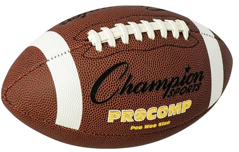 Champion Sports Pee Wee Size Pro Composite Leather Football, Brown
