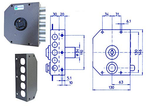 Serrature a doppia mappa Mottura Art. 500 Mano sinistra - Entrata 60 mm. - 1 Punto chiusura