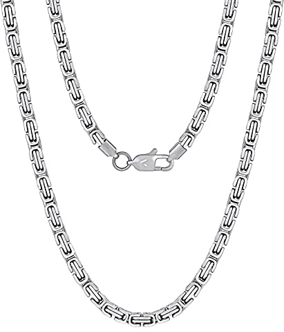 VEXXS Kette Herren 4/6mm, 18K Gold beschichtet Edelstahl Königskette, Byzantinische Goldkette für Herren Damen Mädchen Männer Jungen, Hip Hop Schmuck Geschenk,45-65cm