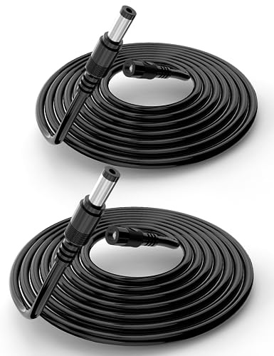 Tonton DC-förlängningskabel 3 m, 12 V, 5,5 mm x 2,1 mm, DC-anslutning, CCTV-övervakning, remsbelysning DVR/NVR/PoE, 3 m (2-pack)