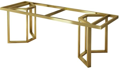 SPABOY Tischbein-Tischgestell, Edelstahl-Tischbein, Tischbeinhalterung, Bodenschutz, Metallbeine für DIY-Couchtisch, Möbel, Bank, Esstisch, Schreibtisch, Bank (Color : Gold)